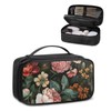 AZULCUSTO Retro Floral Cosmetic Bag Travel Makeup Bag Organizer Makeup