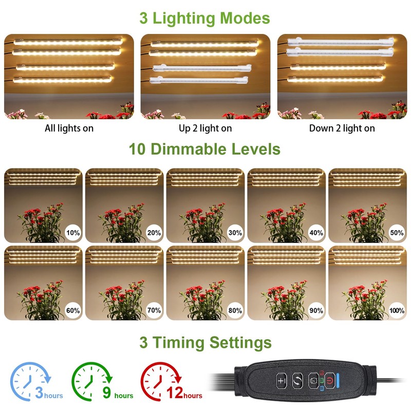 8.6'' LED Grow Light Strips, Full Spectrum 3500K Grow Lights