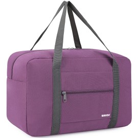 WANDF Small Cabin Bag 40x20x25 for Ryanair Airlines Foldable Underseat Travel Bag Water-Resistant Hand Luggage Holdall Bag Weekend Overnight Bag for Women Men (Purple 20L)