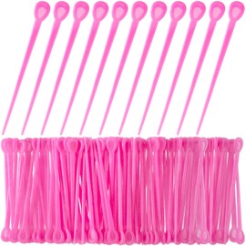 Pndeyo 100pcs Brush Hair Roller Pick, Plastic Hair Roller Locking Tools, Hair Curler Roller Pin Rod Crochet Accessories for Women Girls Hair Curling Styling -Pink