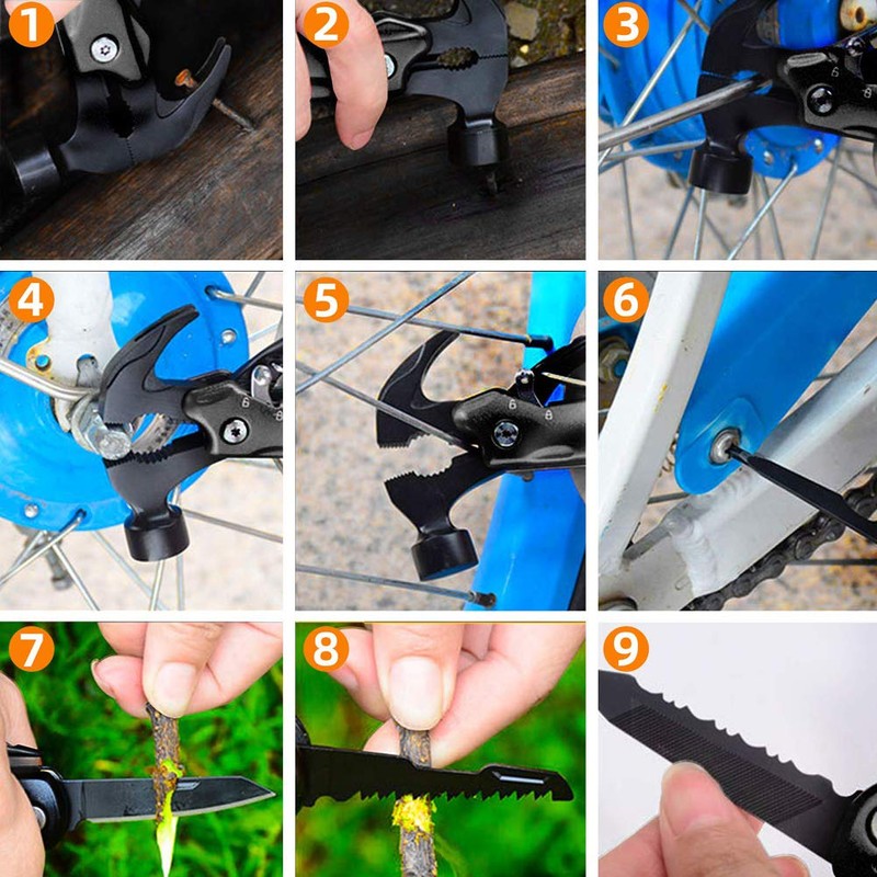 Survival Multi-Tool Mini Hammer, Gifts for Dad Husband Brother Boyfriend,