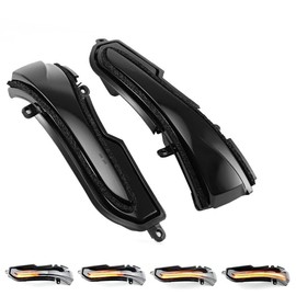 Car Sequential Turn Signal Light Dynamic LED Side Mirror Marker Lamp Indicator Strip Assembly Pair Replacement For Infiniti Q30 Q50 Q50S Q60 Q70, Set of 2, Smoked Lens