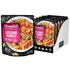 Campbell's Cooking Sauces, Sesame Garlic, 11 Oz Pouch (Pack of 6)