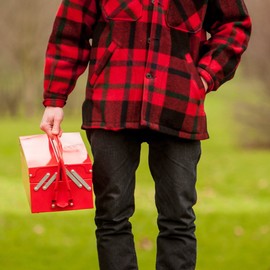 Suck UK - BBQ Tool Box | Camping & Outdoor | Novelty RED Portable Grill |