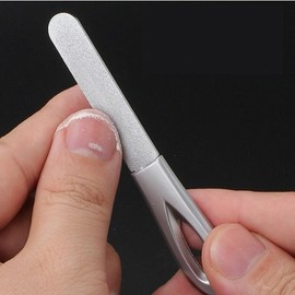 Smooth rough nails with double-sided stainless steel nail file for nail care DIY nails / 거친 손톱을 손톱관리 부드럽게 양면 스텐 네일파일 손톱 셀프네일