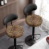 Wanyint Brown Leopard Fur Print Stool Covers Round 14-16 Inch