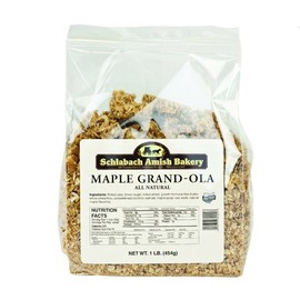 Schlabach Amish Bakery All Natural Maple Grand-Ola Granola (Pack of 4 – 16 Oz. Bags)