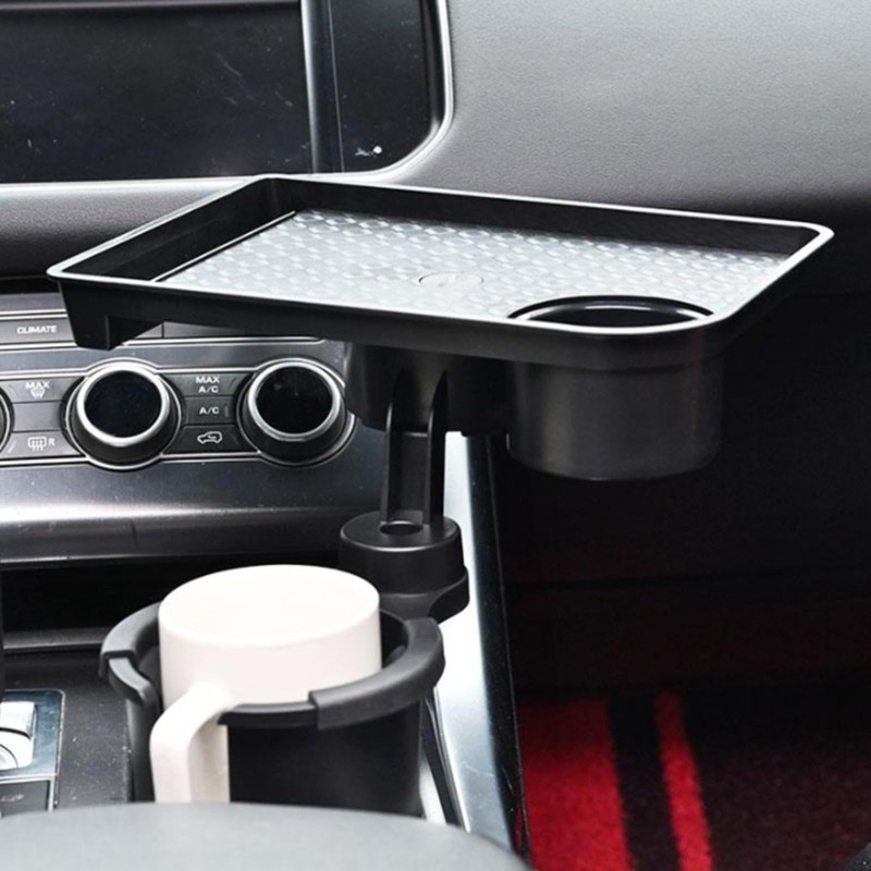 Vehicle-Mounted Multifunctional Water Cup Holder Tray Black Adjustable Cup Holder