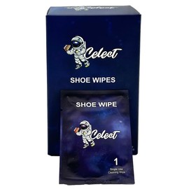 CELECT Shoe Cleaner Wipes – Effectively Removes Scuffs and Dirt Buildup. Each box includes 30 wipes.