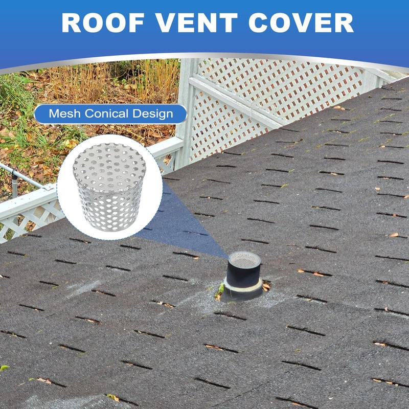 PATIKIL Gutter Guard Filter 3"-2.4", PVC Termination Cap Mesh Screen