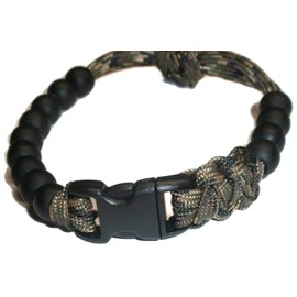 RedVex Ranger Pace Counter Bead Bracelet Choose your color and size - Customization Available (Woodland Camo, 9 inch)