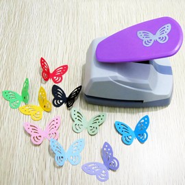 1.8 inch Large Heavy-Duty Butterfly Craft Hole Punch, DIY Scrapbooking Tool for Cardstock and Paper Crafts, Decorative Cutouts, Easy-to-Use, Durable Embossing Machine, Random Color, Style A