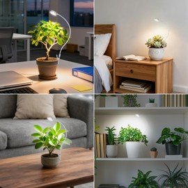 SGLEDs Grow Lights for Indoor Plants, Pot Clip LED Plant Lights for Indoor Growing, Full Spectrum, 4000K with 4-Level Dimmable, Auto On/Off 3 6 12 Hrs Timer for Succulents, Pot Plants