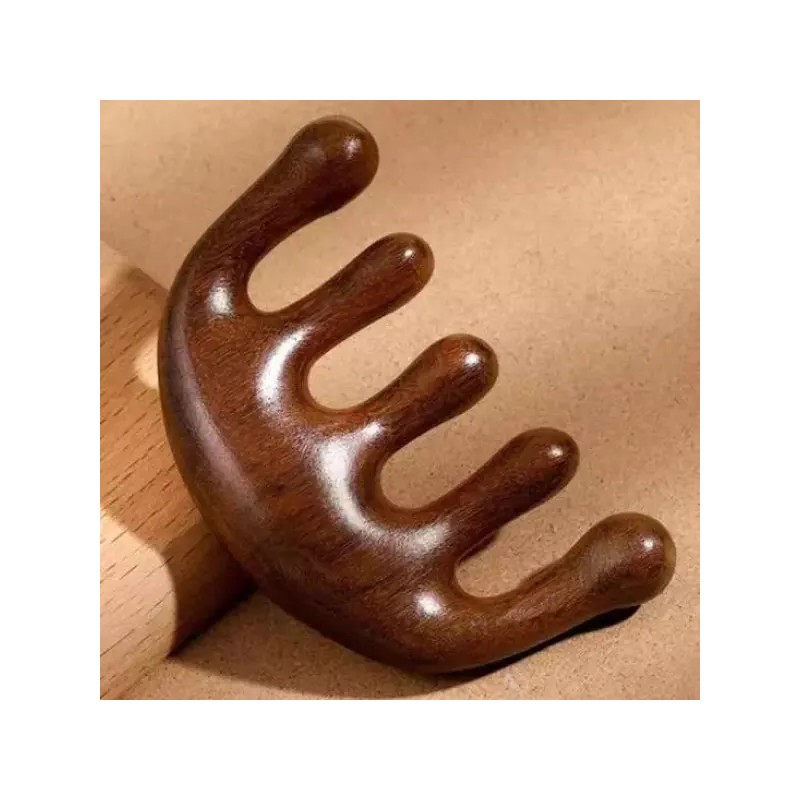 경락괄사 두피 괄사 마사지기 우드 괄사빗 경락마사지기 리프팅 Meridian Kneading