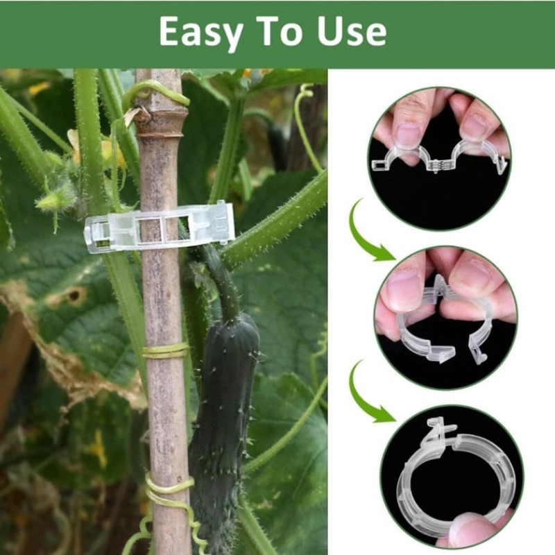 Dladhict 100PCS Secured Plastic Plant Clip, Upgrade Grape and Tomato