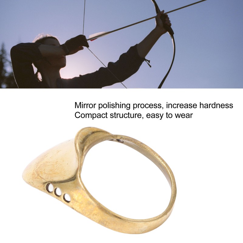 Brass Archery Thumb Ring Portable Finger Protector with Anti Lost