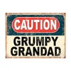Shawprint Caution Grumpy Grandad Funny Metal Signs Home Pub Indoor