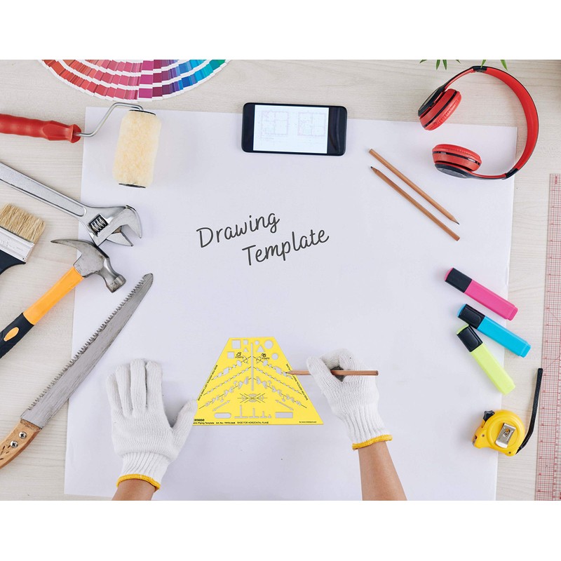 Traceease Electrical Drafting Isometric Piping Template Drawing Stencil,Designing Template Measuring