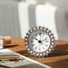 NIKKY HOME Small Table Clock with Faux Pearls Battery Operated