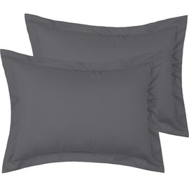 Mellanni Pillow Shams Set of 2 King Size - Silky Soft Bedding - Decorative Pillow Covers/Cases 20" x 36" with 2" Flange - (Set of 2 King Size, Gray)