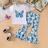 OLMRJKD Kids Toddler Girl Clothes Outfits Short Sleeve Butterfly Graphic