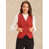 Allegra K Women's Sleeveless Suit Vest, Elegant, Double Breasted, red