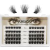 PURELEOR Cluster Lashes 60Pcs Individual Eyelash Extensions C Curl DIY