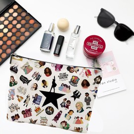 Musical Gifts for Women, Hamilton Merch, Broadway Mudical Lover Gift Hamilton Character Zipper Pouch Makeup Bag Musical Inspired Gift For Women Musical Gift