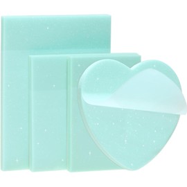 ONLYKXY - Paquete de 4 notas adhesivas transparentes de forma mixta para anotar, color pastel con purpurina, impermeable, etiquetas autoadhesivas para libros, 200 hojas, bloc de notas suaves para