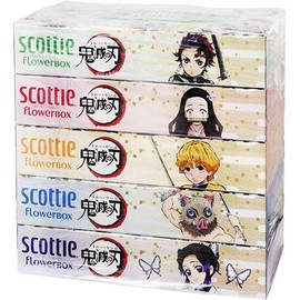 Scottie Tissue Flower Box Demon Slayer 160 Pairs x 5 Boxes
