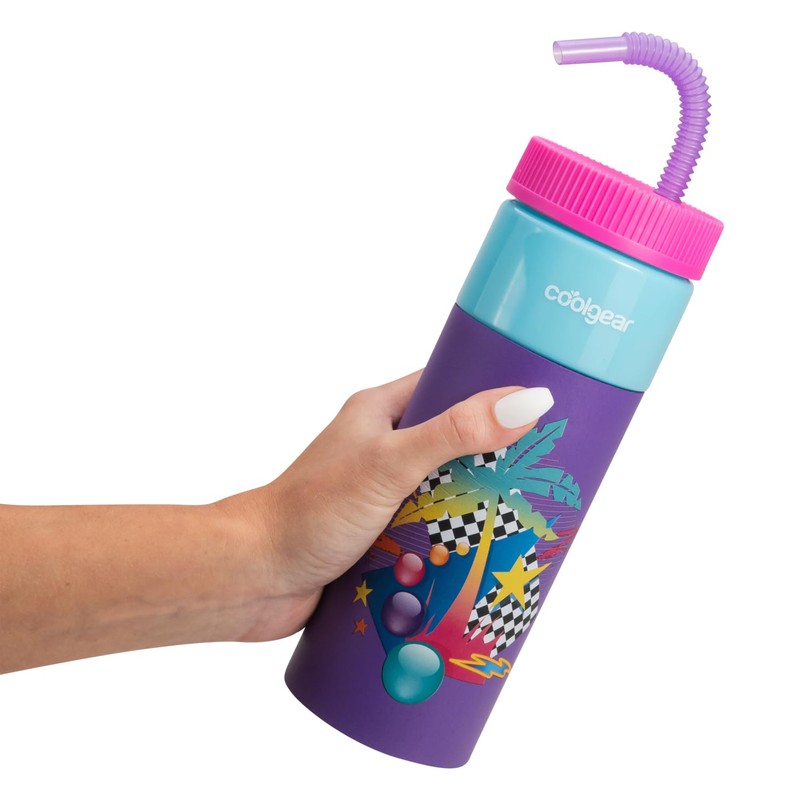 COOL GEAR GO GRIP 24oz Plastic Retro Squishy Water Bottle