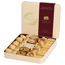 Assorted Baklava Baklawa 700g, Approx 29 Pieces, Tin Presentation Box, Chateau De Mediterranean