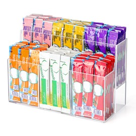 AIEVE Drink Packet Organizer, 2-Tier Water Flavor Packet Holder for Pantry Storage, Acrylic Drink Mix Organizer Hydration Powdered Mixes Holder Container for Cabinet Kitchen Storage