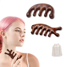 Generic Sandalwood Scalp Massage Comb - 2 Pack Wooden Head Massager Brush for Hair Growth & Relaxation - Meridian Gua Sha Comb Set for Women and Men - Natural Wood Hair Care Tool