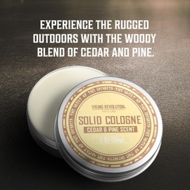 Viking Revolution Cedar and Pine Solid Cologne for Men - 2 Oz Balm Cologne Travel Wax (Cedar and Pine)