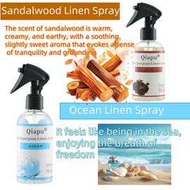 2-Pack Linen Spray Set – Ocean & Sandalwood Room & Fabric Spray for Pillows, Sheets, and Home Fragrance with Natural Plant Extracts and Essential Oils