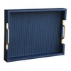 HofferRuffer Faux Leather Rectangle Serving Tray Decor Platter with Gold