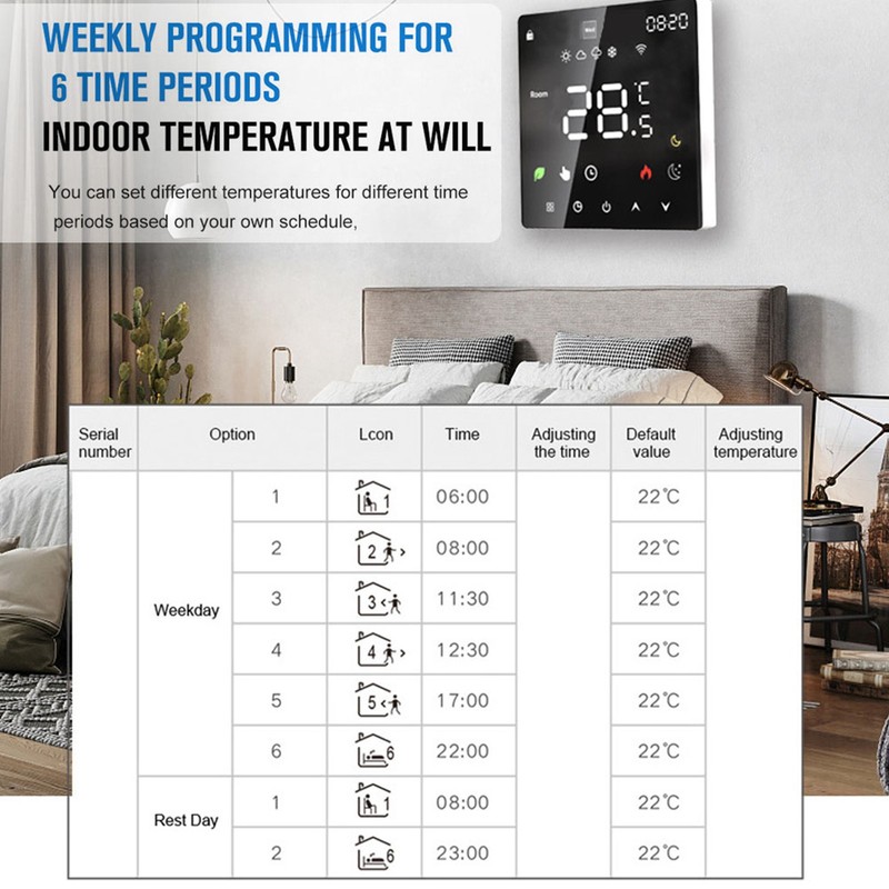 LCD Display Intelligent Temperature Controller Electric Water Heating Device Thermostat