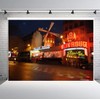 PHMOJEN Paris Moulin Rouge Backdrop 7x5ft Night Street Scenery Photography