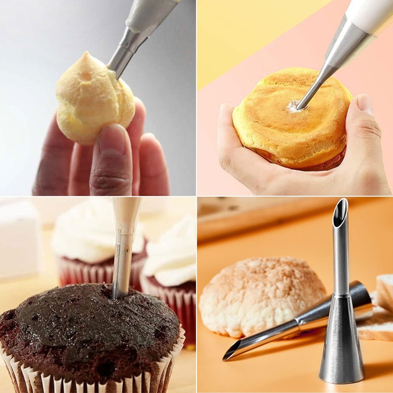 Cream Icing Piping Nozzle Tip, 3 Pcs Long Puff Nozzle