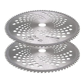 FJCSWJ 2 Pack 10" x80T Carbide Tip Brush Cutter Blades for Cutter, Trimmer, Weed Eater with Universal Adapter Weed Eater Blades Kit