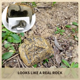 Hide a Key Outside in a Fake Rock, Looks & Feels like Real Rock/Stone, Rock Key Hider, Geocaching (Yellow 1 piece)