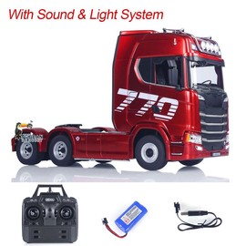 770S Plastic 1/18 RC Tractor Truck Toys Finished Model RTR 7.4V Battery Radio 19CH Light Sound Effects Remote Control Lorry Car:_1PC Red RC 770S tractor truck