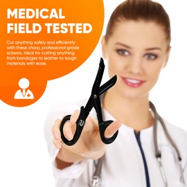 Trauma Shears for Nurses and EMT's - Stainless Steel Blades Teflon-Coated - Heavy-Duty Shears for Bandages and Wraps. Autoclavable, EDC, Rainier Rugged