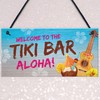 RED OCEAN Novelty Tiki Bar Welcome Sign For Home Bar