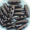 MajorCrafts® 16pcs 35mm Black 2 Holes Sewing Oval Toggle Wooden