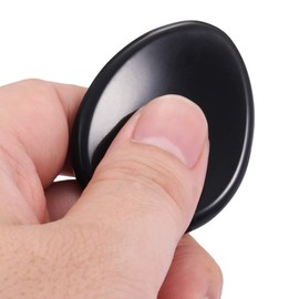 mookaitedecor Obsidian Thumb Stone Crystal Gemstone Massage Stone with Hollow Worry Stone for Healing Reiki Size Approx. 45 x 35 x 5 mm (Pack of 2)