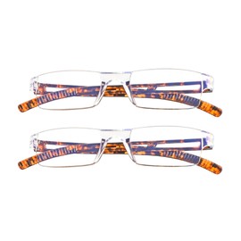 LifeArt Blue Light Blocking Reading Glasses, 2 or 4-Pack Men’s and Women’s Rectangular Frame, Anti-Reflective Lenses, +1.25Magnifaction