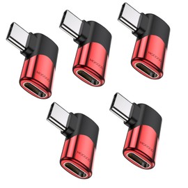 MOGOOD 90 Degree USB C Male to USB C Female Adapter (5 Pack), Type-C Connecter USB C 3.1/40Gbps PD 100W Fast Charge Extender for Steam Deck accessories Notebook,PC,Tablet,Galaxy S22