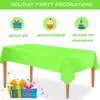 Kesfey Lime Green 3 Pack Premium Plastic Tablecloths for Parties